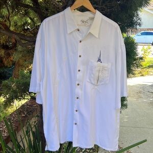 BAMBOO CAY White Shirt with Marlin Embroidery Mens‎ 3XL modal blend